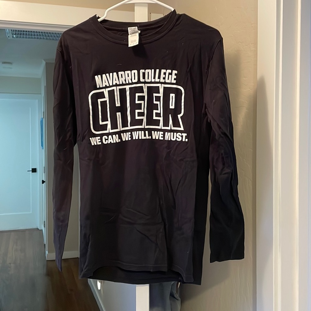 Navarro cheer long sleeve T shirt, lightly worn.